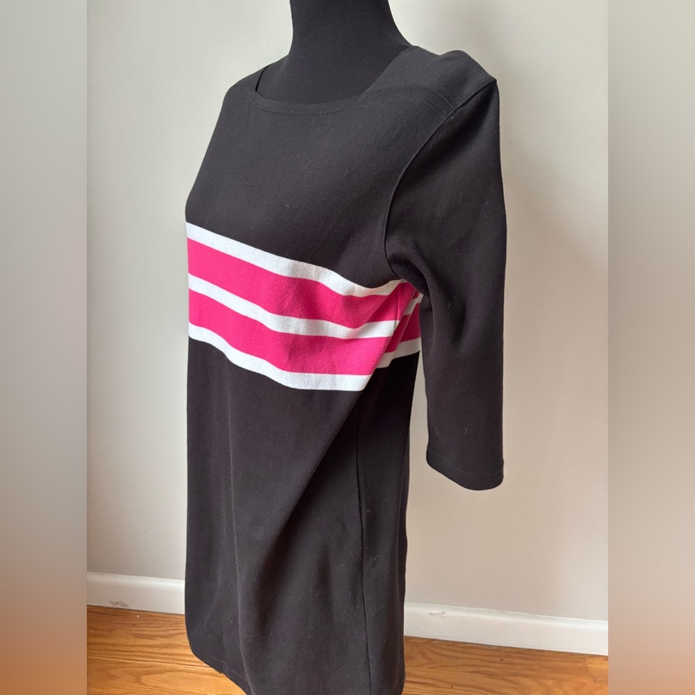 Talbots Black Petite Knit Top with Subtle Crew Neck - Picture 2 of 6